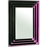 Orsina Luxe Purple Bevelled Wall Mirror, Large Mirror, Three-Tier Mirrored Frame, Ideal For Traditional Interiors