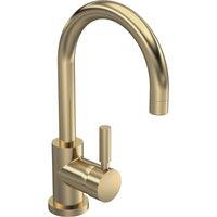 Balterley Round Tall Lever Mono Basin Mixer Tap Waste Included Brushed Brass in Metallics