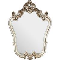 Orsina Elegant Champagne Finish Rose Crest Wall Mirror, Light Enhancing Hallway Mirror, Functional Wall Mirror in Gold