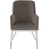 Orsina Versatile Grey Velvet Dining Chair With Silver Finish Legs, Durable Dining Chair, Sleek Dining Chair in Black