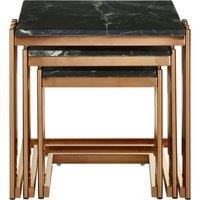 Orsina Durable Design Set Of 3 Square Nesting Tables, Luxurious Small Side Table By Couch, Functional Bedside Table in Gold