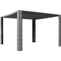 Gazebo with Roof Poly Rattan 300x300x200 cm Grey and Anthracite