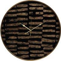 Orsina Modern Black & Gold Wall Clock, Agate Effect Glass Clock With Artistic Brushstroke Dial, Wall Clock