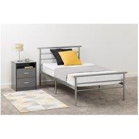 Seconique Orion 3' Single Bed in Metallic Silver
