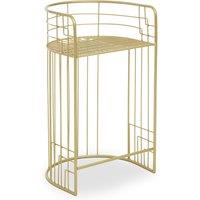 Orsina Modern Gold Finish Lounge Chair, U-Shaped Metallic Armchair, Accent Chair, Chair With Sleek Wireframe