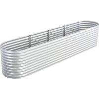 Berkfield Home Garden Raised Bed 400x80x81 cm Galvanised Steel Silver | Size: 400 x 80 x 81 cm