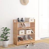 Shoe Rack with Drawer 70x27x81 cm Solid Wood Walnut