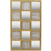 Orsina Stylish Wall Mirror, Wall Mirror with Check Design, Chic Wall Mirror For Modern Home Decor in Gold