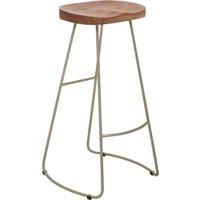 Orsina Distinctive Rustic Design Bar Stool For Home Bar, Contemporary Wooden Stool, Unique & Durable Tall Stool in Silver