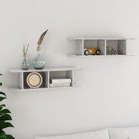 Berkfield Home Wall Shelves 2 pcs Concrete Grey 75x18x20 cm Engineered Wood | Size: 75 x 18 x 20 cm