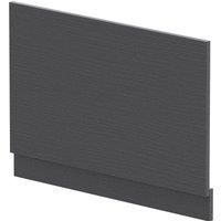 Balterley Edge/Power Straight End Bath Panel & Plinth - Textured Woodgrain Graphite - Graphite in Grey