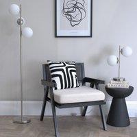 ValueLights Jas Opal White Frosted Glass Globe Shades 3 Way Floor Lamp in Silver