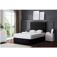 DS Living Seraphine Black Divan Bed with Headboard | Size: Super King