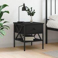 Berkfield Home Bedside Table Black 40x42x45 cm Engineered Wood | Size: 40 x 42 x 45 cm
