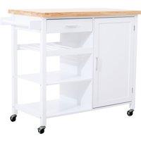 Orsina Sturdy Black Kitchen Trolley, Compact Kitchen Trolley For Entertaining Guests, Versatile Kitchen Trolley in White
