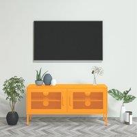 Berkfield Home TV Cabinet Mustard Yellow 105x35x50 cm Steel | Size: 105 x 35 x 50 cm