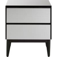 Orsina Spacious 2 Drawer Chest, Stylish Wooden Drawer With Tapered Legs For Decor, Metallic Chest, Delivered Fully Assembled in Grey