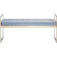 Orsina Stylish Powder Blue & Silver Finish Bench, Luxe Bench For Outdoor, Accent Dining Bench For Diningroom in Gold