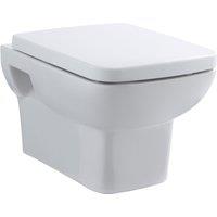 Balterley Alba Square Wall Hung Ceramic Toilet Pan & Soft Close & Seat, 400mm in White