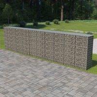 Berkfield Home Gabion Wall with Covers Galvanised Steel 600x50x150 cm in Silver | Size: 600 x 50 x 150 cm