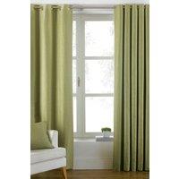 Paoletti Atlantic Twill Woven Eyelet Curtains in Green | Size: 168 cm width x 137 cm drop