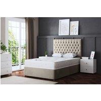 DS Living Seraphine Beige Divan Bed with Headboard | Size: Super King