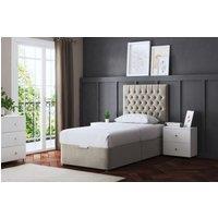 DS Living Seraphine Beige Divan Bed with Headboard | Size: Single