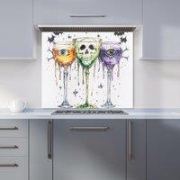 Warren Reed - Designer Halloween Toast to the Dead Kitchen Splashback in Red | Size: 600mm x 600mm