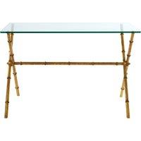 Orsina Unique Design Console Table, Elegant Console Table With Drawers For Livingroom, Glass Top Console Table in Gold
