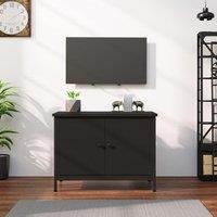 Berkfield Home TV Cabinet with Doors Black 60x35x45 cm Engineered Wood | Size: 60 x 35 x 45 cm