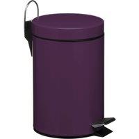 Premier Housewares Stylish Design 3Ltr Turqoise Pedal Bin, Compact Composite Bin For Kitchen, Convenient Bin With Handle in Purple