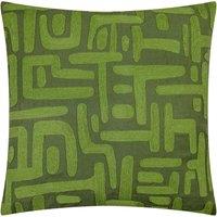 HOEM Brooke Abstract 100% Cotton Cushion in Dark Green | Size: 50 cm x 50 cm