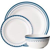Orsina Stylish Saturn 12 Piece Blue Dinner Set, Durable Dinner Set For Dinner, Contemporary Design Crockery Set