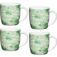 KitchenCraft Set of 4 China Palm Trees Mugs in Green