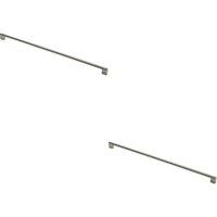 Loops 2x Round Bar Pull Handle 648 x 14mm 608mm Fixing Centres Satin Nickel & Steel in Metallics