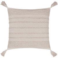 Yard Larch Woven Tasselled Cushion in Cream | Size: 45 cm x 45 cm
