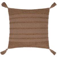 Yard Larch Woven Tasselled Cushion in Brown | Size: 45 cm x 45 cm