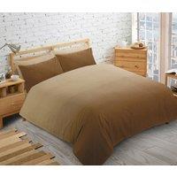 Velosso Elevations Duvet Cover & Pillowcase Set - Printed Cotton Rich in Beige | Size: Double
