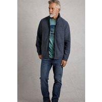 Weird Fish Men's Shires Full Zip Grid Fleece in Navy | Size: Small