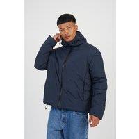 Brave Soul Men's Padded Hooded Jacket in Navy | Size: Small
