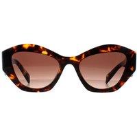 Prada Women's Rectangle Honey Havana Brown Gradient PR07YS
