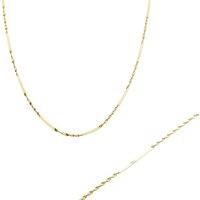 Spero London Women's Half Twisted Sterling Silver Chain Necklace Bracelet Set Semi Singapore Chain in Gold