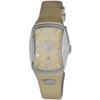 Chronotech Women's Cream Dial With Silver Case Cream Band Watch in Gold