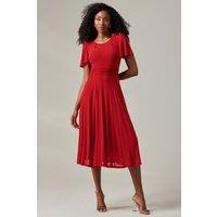 Jolie Moi Women's Ayla Plain Mesh Maxi Dress in Red | Size: 12