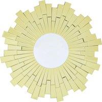 Orsina Small Round Wall Mirror With Sunburst Frame, Decorative Circle Mirror, Contemporary Accent For Hallway in Gold