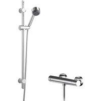 Balterley Thermostatic Bar Valve Multi Function Handset Slider Rail Kit in Silver