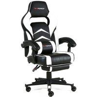 GTForce Turbo Reclining Sports Racing Office Desk Faux Leather Gaming Chair in White