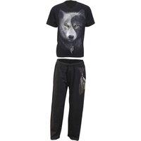 Spiral Men's WOLF CHI - 4pc Gothic Pyjama Set in Black | Size: Large