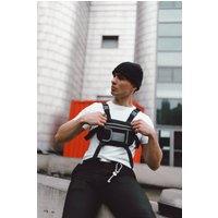 SVNX Men's Black Chest Bag with Silver Trim