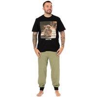 Star Wars Men's Short Sleeve Long Leg Pyjama Set | Black Green | Size: Small